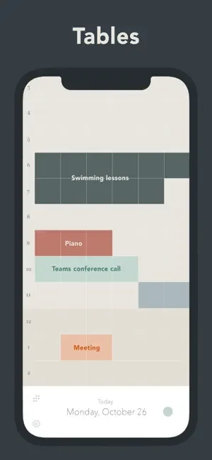 Tables screenshot